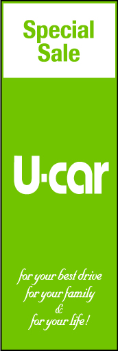 U-CAR 05「U-CAR」ののぼりです。一色でシンプルに構成。ぜひ色違いでどうぞ。(D.N) 