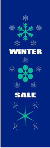 WINTERSALE 01 「WINTER SALE」ののぼりです。冬らしさをアイコンで表現してみました。(D.N)