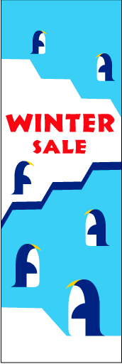 WINTERSALE 02 「WINTER SALE」ののぼりです。均一なタッチで色と合わせてシンプルに表現しました。(D.N)